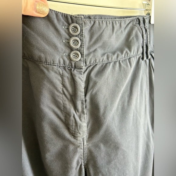 French Connection High Waisted 3-button grey blue Fit Wide-Leg Long Pant Size 10 - Picture 2 of 10